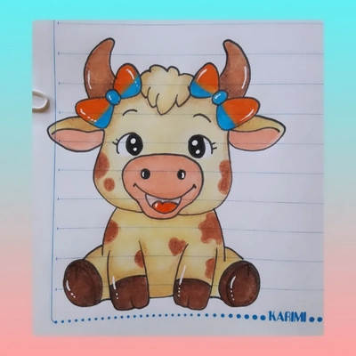 ۲۰۰ ایده تزیین دفتر مشق و املا با مداد رنگی در طرح های جدید ۱۴۰۴ نقاشی ساده برای دفتر مشق