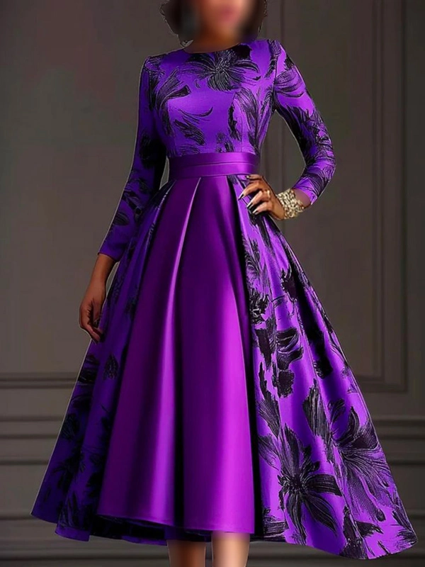 لباس مجلسی پوشیده مناسب پاییز لباس مجلسی پوشیده بنفش