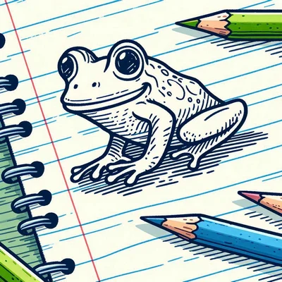 حاشیه دفتر نقاشی؛ جدیدترین طرح های کیوت که دفتر و جذاب می کنه نقاشی قورباغه سیاه و سفید