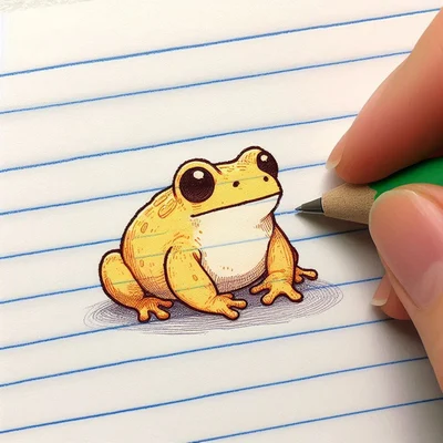 حاشیه دفتر نقاشی؛ جدیدترین طرح های کیوت که دفتر و جذاب می کنه نقاشی قورباغه زرد