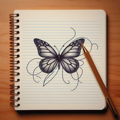 حاشیه دفتر نقاشی؛ جدیدترین طرح های کیوت که دفتر و جذاب می کنه نقاشی پروانه