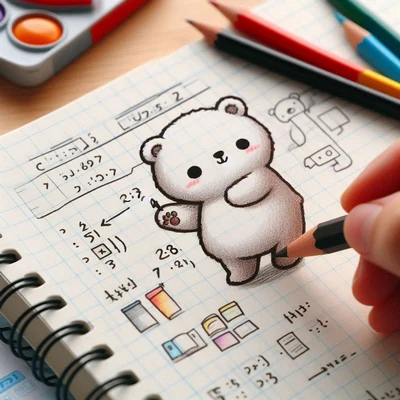 حاشیه دفتر نقاشی؛ جدیدترین طرح های کیوت که دفتر و جذاب می کنه نقاشی خرس رو دفتر