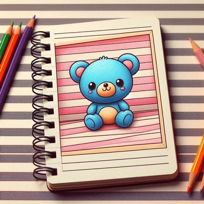 حاشیه دفتر نقاشی؛ جدیدترین طرح های کیوت که دفتر و جذاب می کنه نقاشی خرس ابی