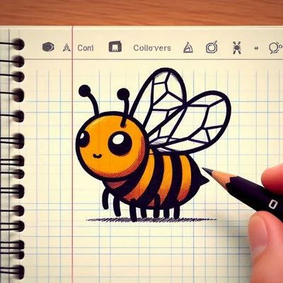 حاشیه دفتر نقاشی؛ جدیدترین طرح های کیوت که دفتر و جذاب می کنه نقاشی زنبور نشسته