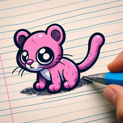 حاشیه دفتر نقاشی؛ جدیدترین طرح های کیوت که دفتر و جذاب می کنه نقاشی پلنگ صورتی