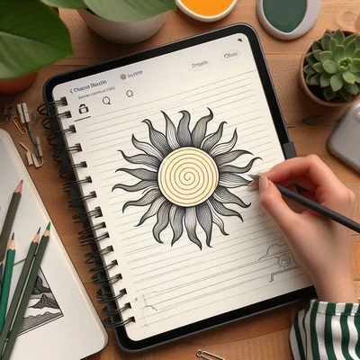 ایده های دفتر نقاشی نقاشی خورشید