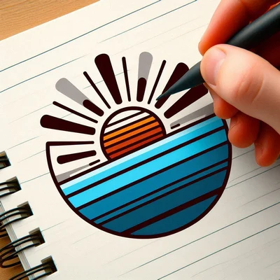 ایده های دفتر نقاشی نقاشی آب و خورشید