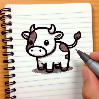 ایده های دفتر نقاشی نقاشی گاو قهوه ای