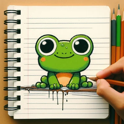 ایده های دفتر نقاشی نقاشی قورباغه