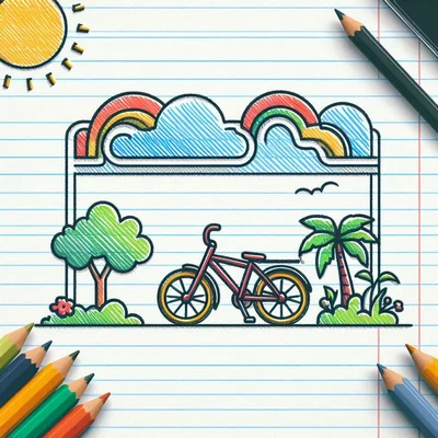 ایده های دفتر نقاشی نقاشی دوچرخه