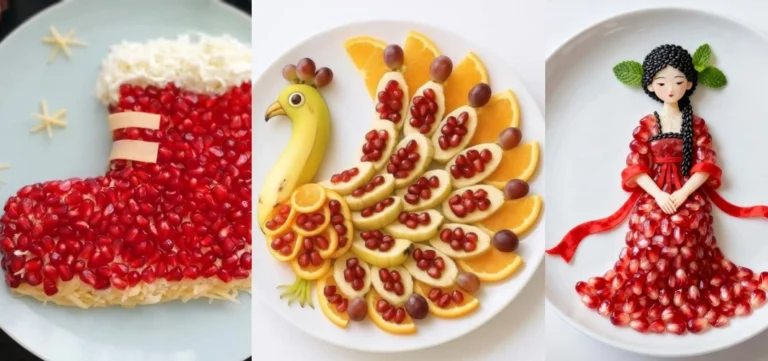 تزیین انار دون‌ شده به سبک مجلسی و چشم نواز؛ یاقوت‌های سرخ روی میز پذیرایی