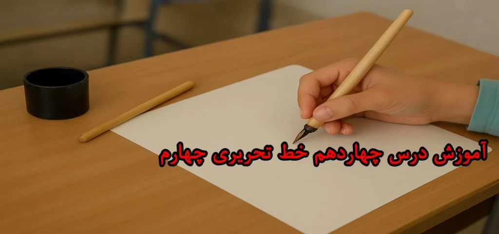 آموزش درس چهاردهم خط تحریری چهارم‌ + ویدیو